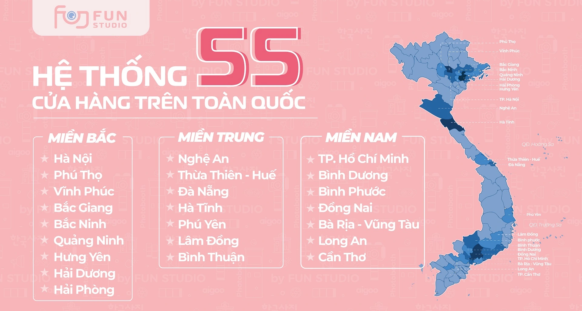 Hệ thống cửa hàng Fun Studio trên cả nước